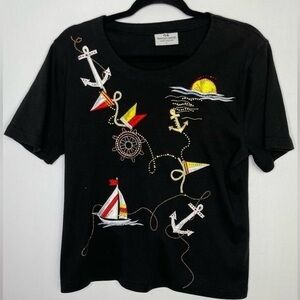 Black Nautical Graphic T-Shirt
